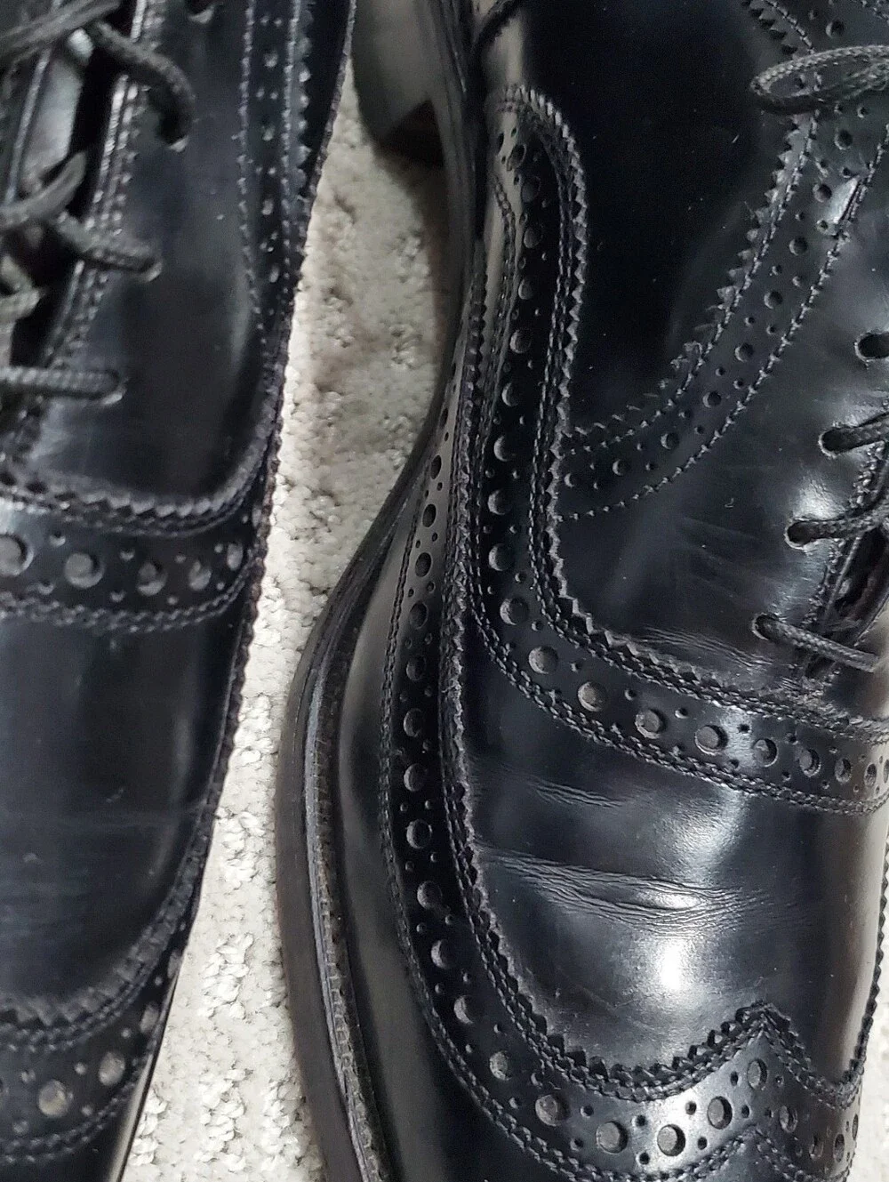 Allen Edmonds McAllister Black Leather Wingtip Oxford Shoes Men Size 8.5 D USA